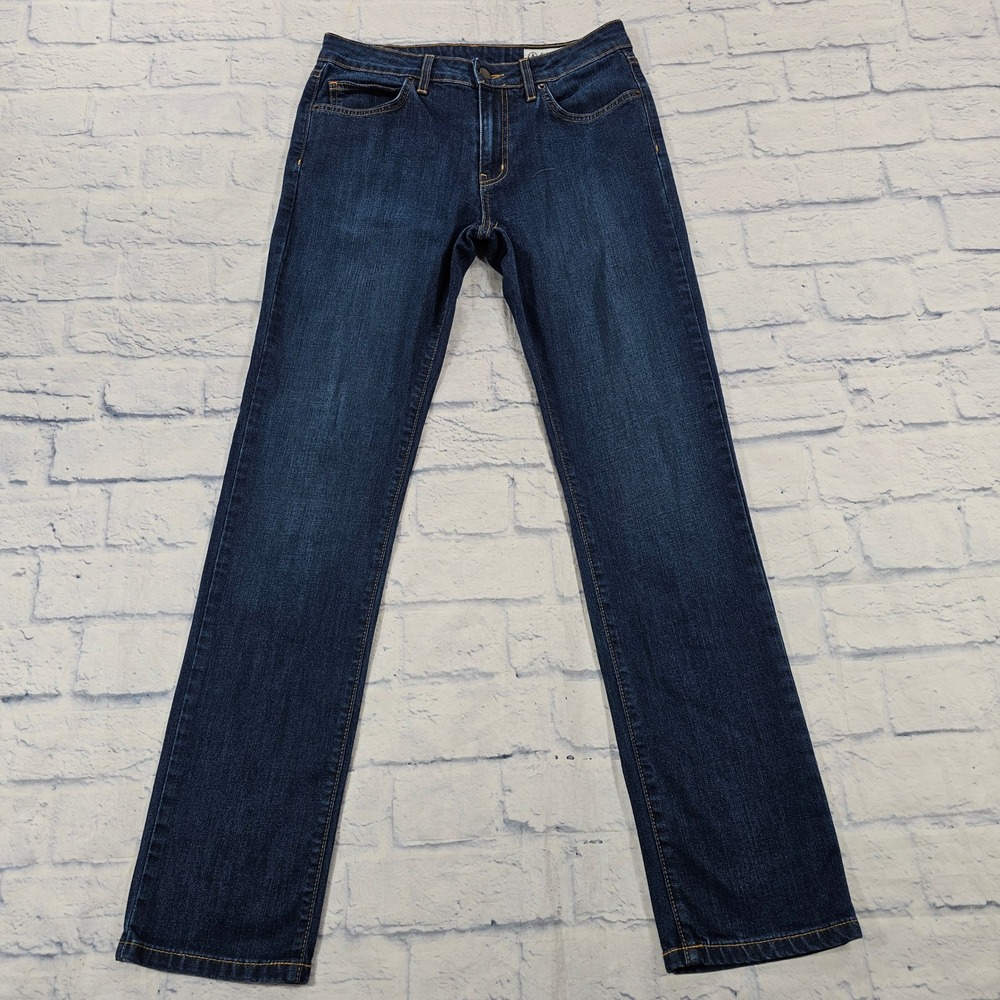 Aviator Jeans WOMENS 27 Dark Indigo Slim Straight Stretch Travel Denim Made USA